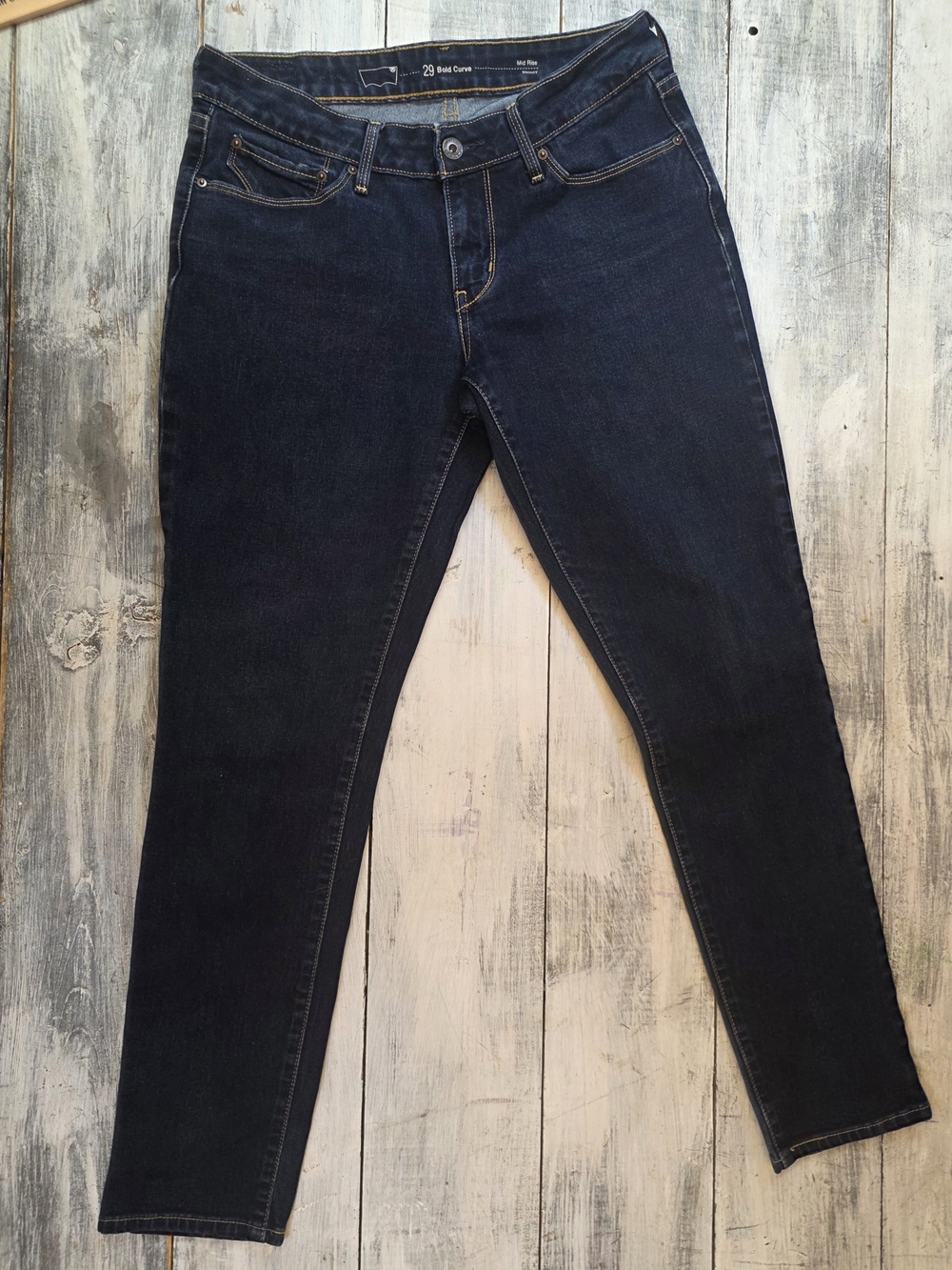Levi's Bold Curve Dark Indigo Mid Rise Skinny Jeans sz 29x30